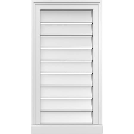 Ekena Millwork Vertical Surface Mount PVC Gable Vent: Functional, w/ 2"W x 2"P Brickmould Sill Frame, 16"W x 30"H GVPVE16X3003SF